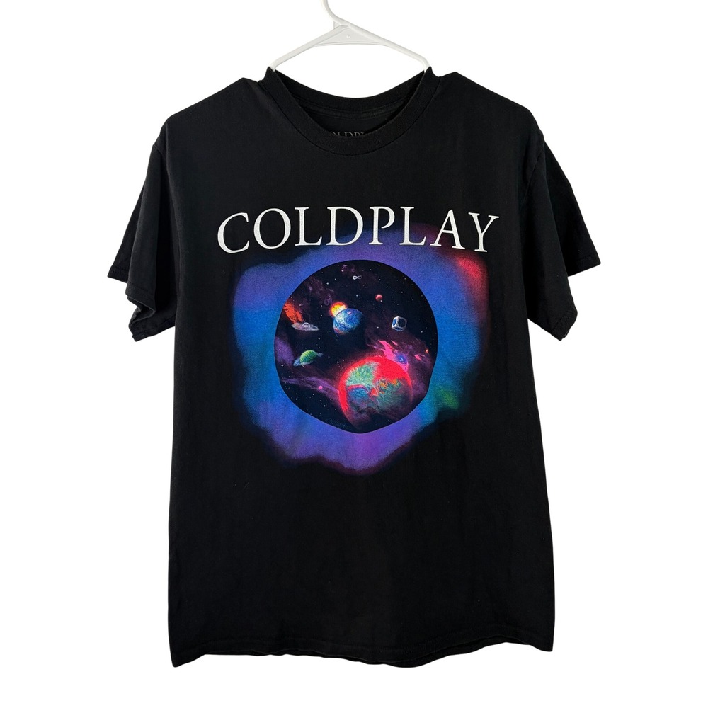 Coldplay Music of the Spheres 2022 World Tour T-Shirt Black Mens Medium Graphic